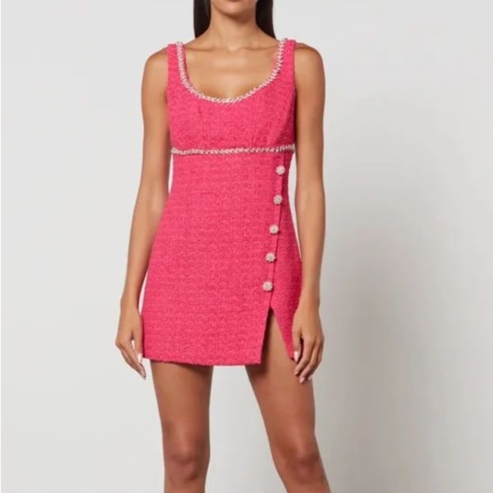 Self-Portrait pink boucle mini Dress - new with tags